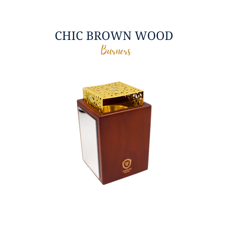 Chic brown wood burners (Square mirror burner FF no.IV)