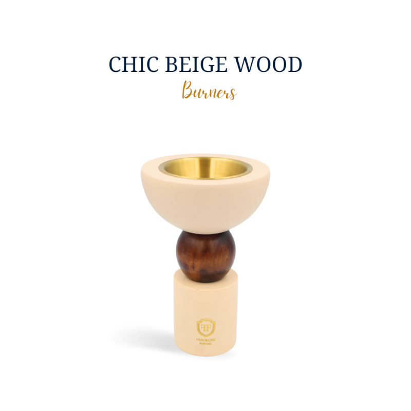 Chic beige wood burners (Spolight volumes burner FF no.II)