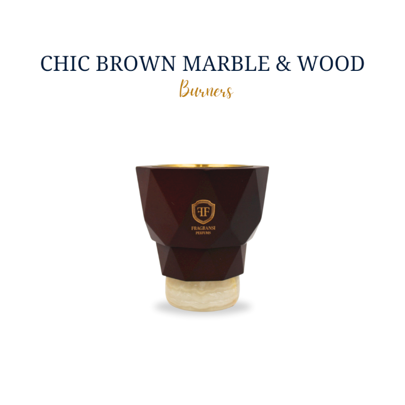 Chic brown marble & wood burners (Diamond royal blue burner FF no.I)