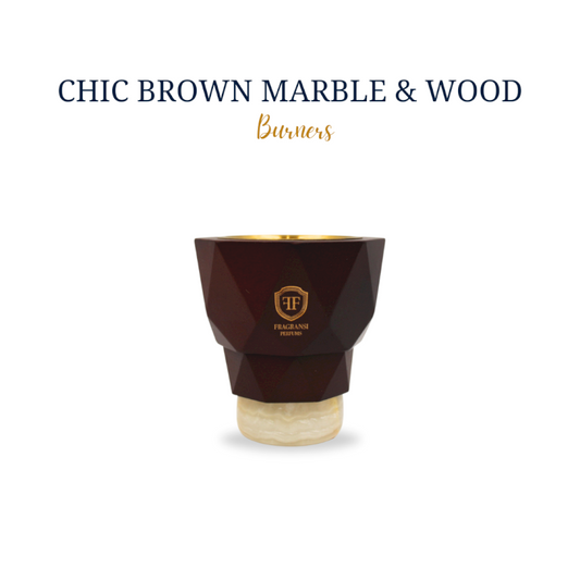 Chic brown marble & wood burners  (Diamond royal blue burner FF no.I)