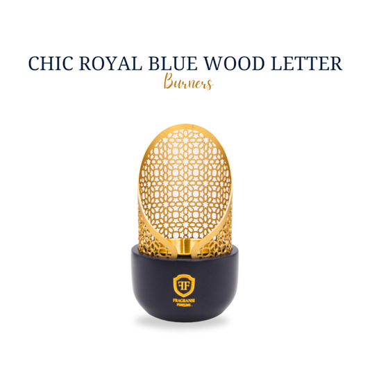 Chic royal blue wood letter burners  (Hollow arc burner FF no.III)